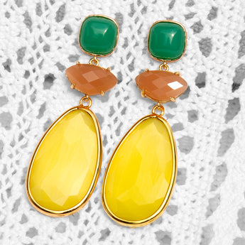 Katerina Psoma Eleanor Yellow Dangle Earrings