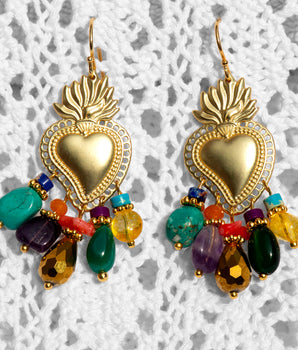 Amore Dangle Earrings with Stones