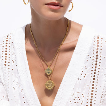 Katerina Psoma gold plated short chain necklace with a charm delete all  