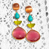 Katerina Psoma Eleanor Pink and Orange Dangle Earrings