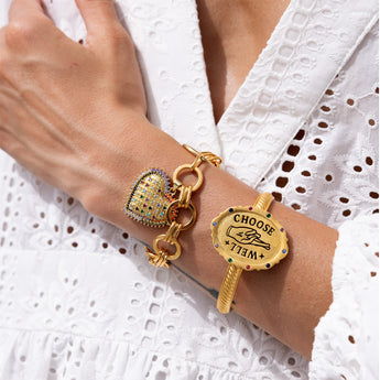 Katerina Psoma gold plated metal bracelet with stones