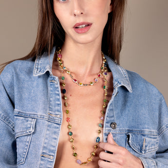 Katerina Psoma long necklace with semiprecious stones