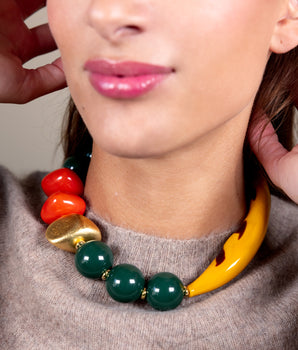 Yellow Murano Short Necklace