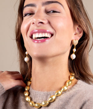 Katerina Psoma Amore White Pearl Stud Earrings