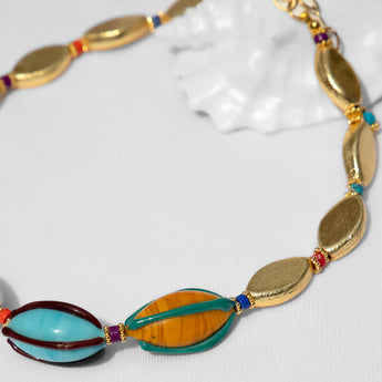 Katerina Psoma Amalia Short Necklace with Murano and gold plated metal beads