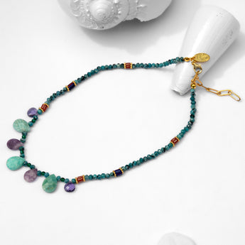 Katerina Psoma Short blue necklace with semiprecious stones