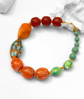 Katerina Psoma Memphis Orange Murano Short Necklace