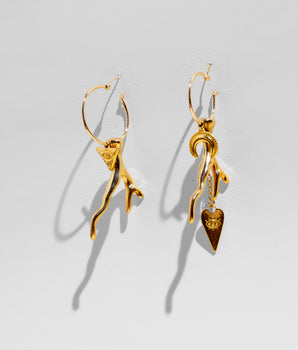 katerina Psoma gold plated hoop earrings with metal corals