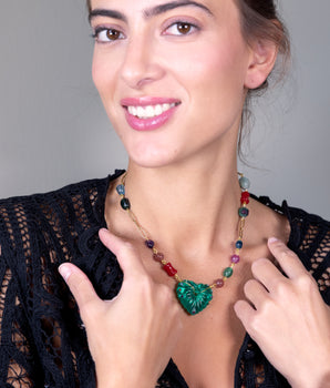 Amore Short Necklace with Vintage Heart