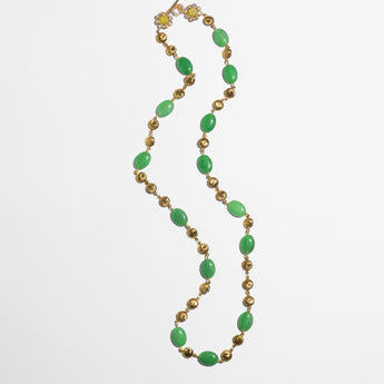 Katerina Psoma long necklace with GREEN JADE stones