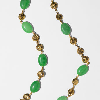 Katerina Psoma long necklace with GREEN JADE stones