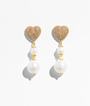Katerina Psoma Amore White Pearl Stud Earrings