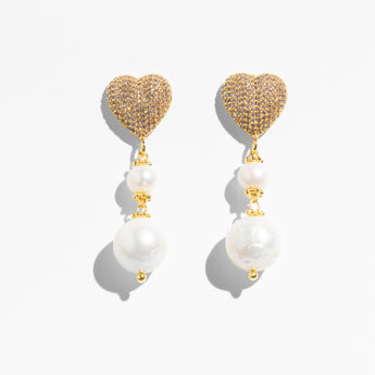 Katerina Psoma Amore White Pearl Stud Earrings