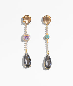 Katerina Psoma  dangle earrings with crystals