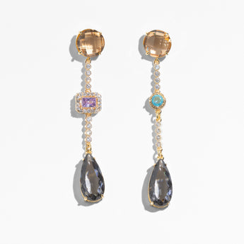 Katerina Psoma  dangle earrings with crystals