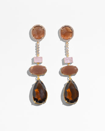 Katerina Psoma Brown Crystal Dangle earrings