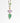 Amore Long Necklace with Green Heart
