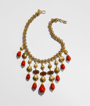 Amphitrite Short Coral Necklace