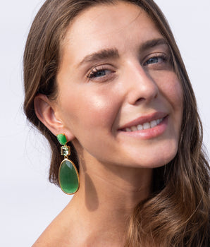 KATERINA PSOMA GREEN Dangle  Earrings