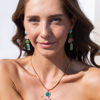 Katerina psoma Turquoise Necklace on gold plated chain