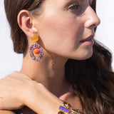 Katerina Psoma Dangle earrings with amethyst and corals