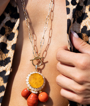 Katerina Psoma  Coral Drop Pendant