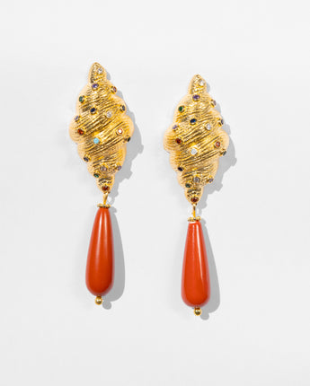 Katerina Psoma Calypso Shell Coral Earrings