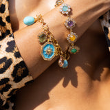 Katerina Psoma Turquoise Bracelet with chain and charms