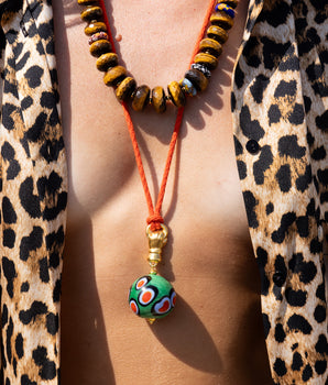 Katerina Psoma Green Murano Cord Necklace