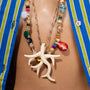 Katerina Psoma Beige Murano Coral Chain Pendant Necklace gold plated chain