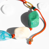 katerina psoma green and beige murano beads necklace detail