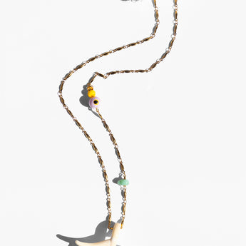 Katerina Psoma Beige Murano Coral Chain Pendant Necklace gold plated chain