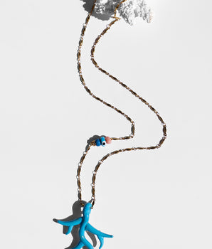 Turquoise Murano Coral Pendant