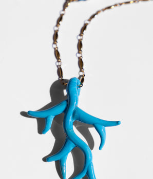 Turquoise Murano Coral Pendant