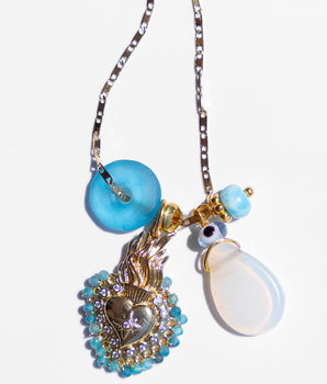 Katerina Psoma Amore Blue Charm Necklace