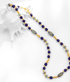 Katerina Psoma Rosalba Blue Long Necklace