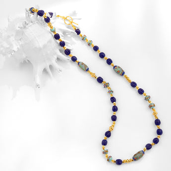 Katerina Psoma Rosalba Blue Long Necklace