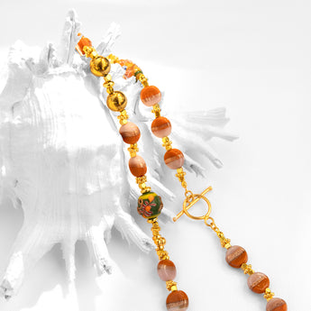 Katerina Psoma Rosalba Coral Long Bead Necklace