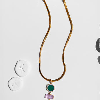 Katerina psoma Turquoise Necklace on gold plated chain