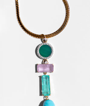 Katerina psoma Turquoise Necklace on gold plated chain