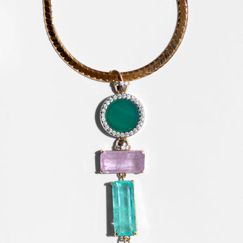 Katerina psoma Turquoise Necklace on gold plated chain