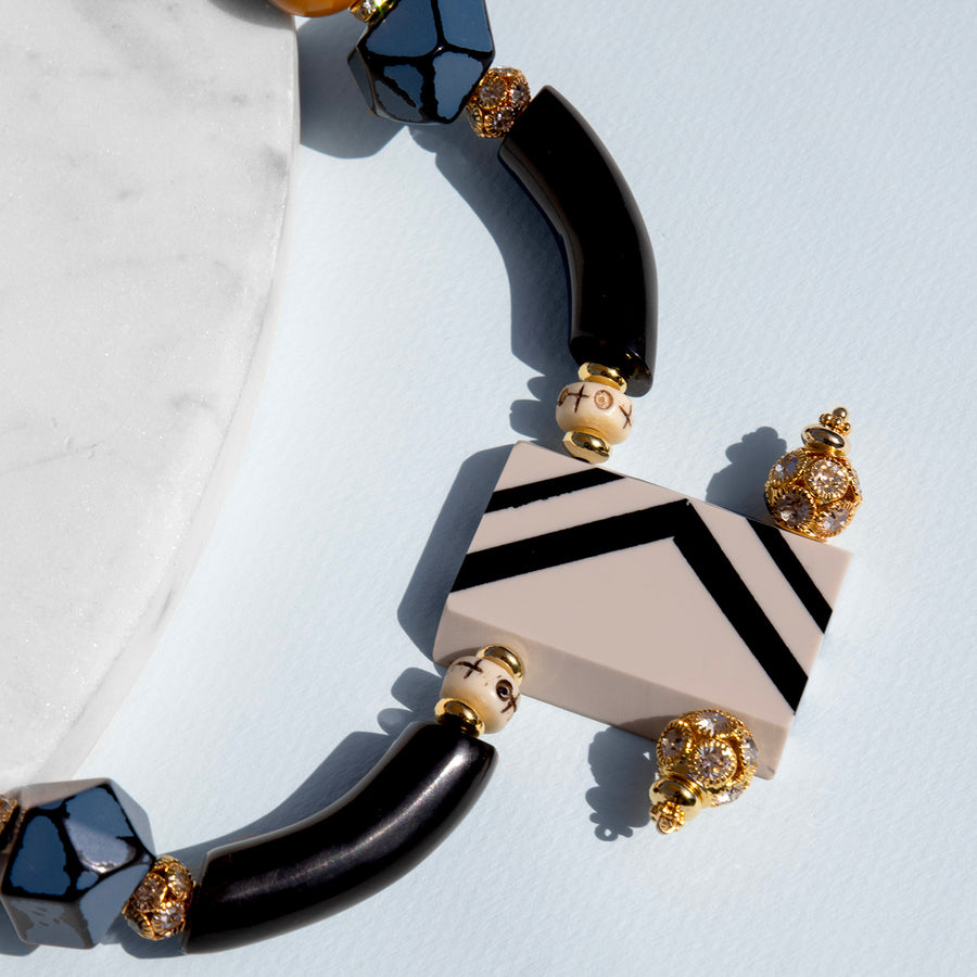 Katerina Psoma Black and White Memphis Short Necklace