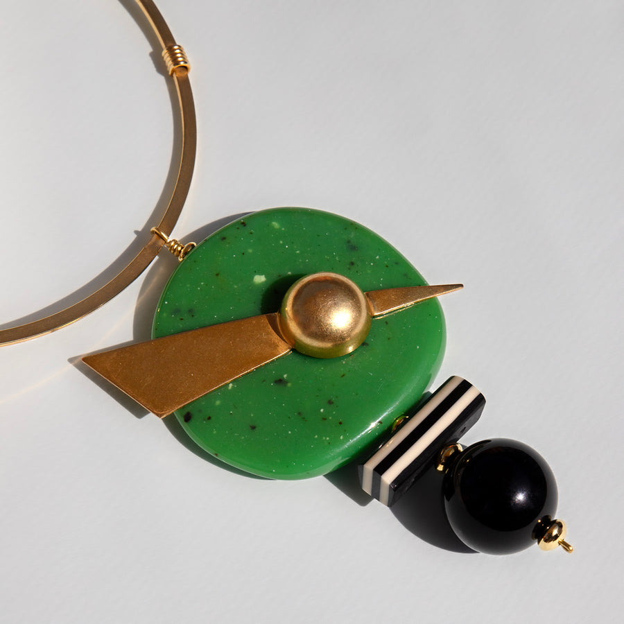 Katerina Psoma Memphis Green Collar Necklace