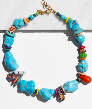 Katerina Psoma Chunky turquoise necklace 