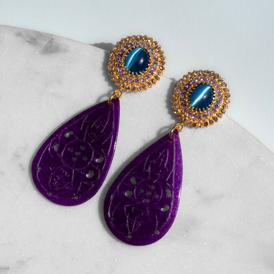 Katerina Psoma Aurora Purple Jade Earrings