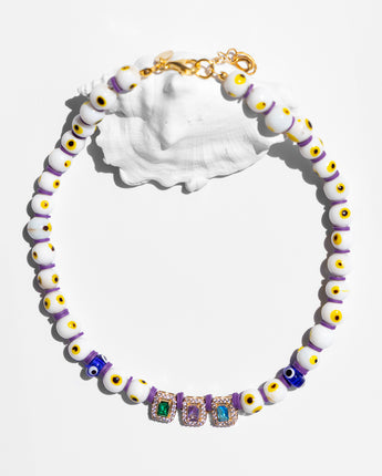 Katerina Psoma Evil Eye White Short Necklace