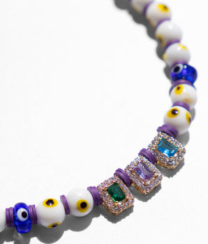 Katerina Psoma Evil Eye White Short Necklace