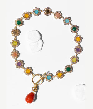 Clarissa Short Necklace with Semiprecious Stones