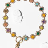 Katerina Psoma gold plated metal short necklace with semi precious stones