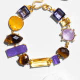 Katerina Psoma Purple and Yellow stone and crystal Bracelet